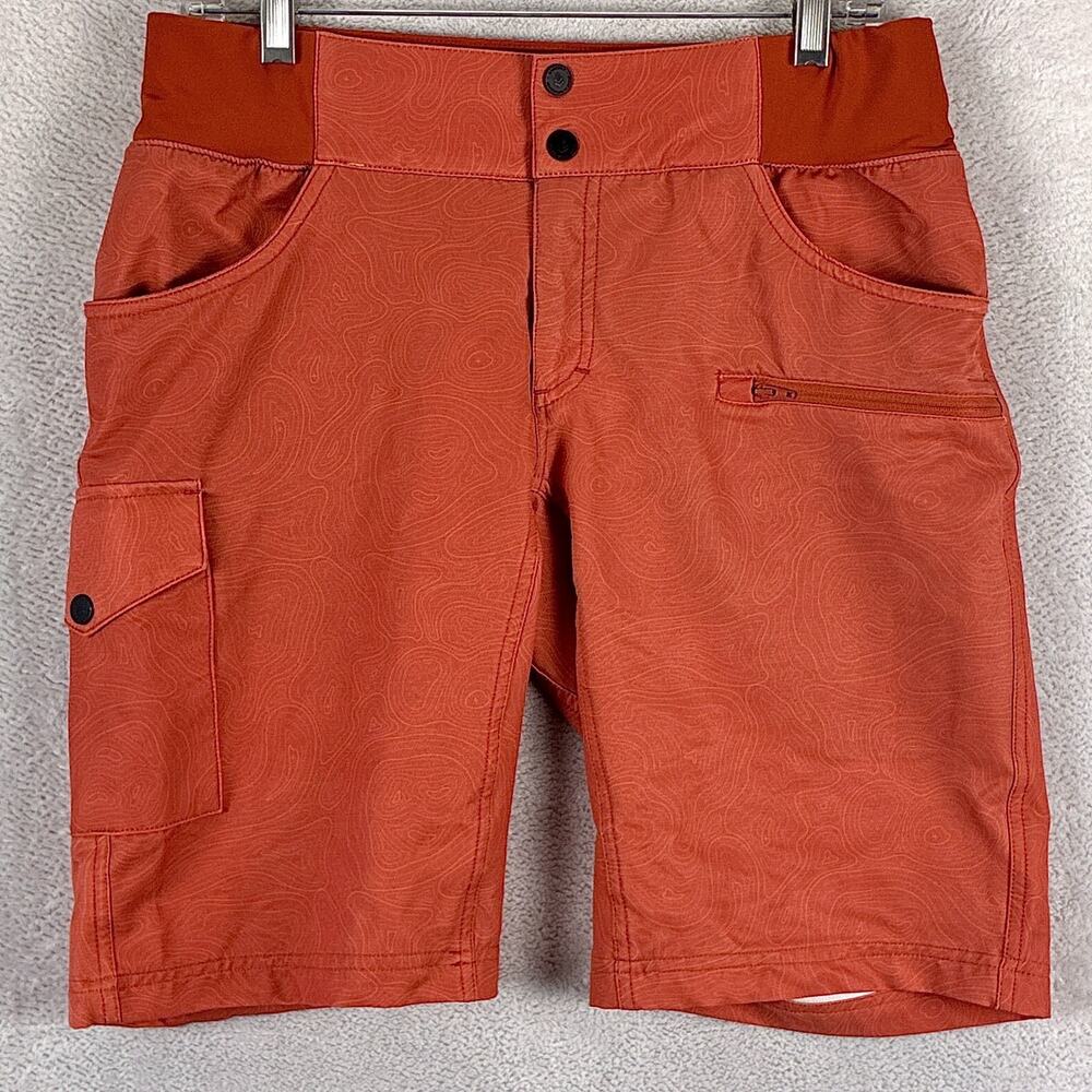 Shredly Shorts Women 8 Orange Cargo Stretch Biker Cycling Hiking Outdoors MTB
